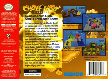 Charlie Blast's Territory (USA) box cover back